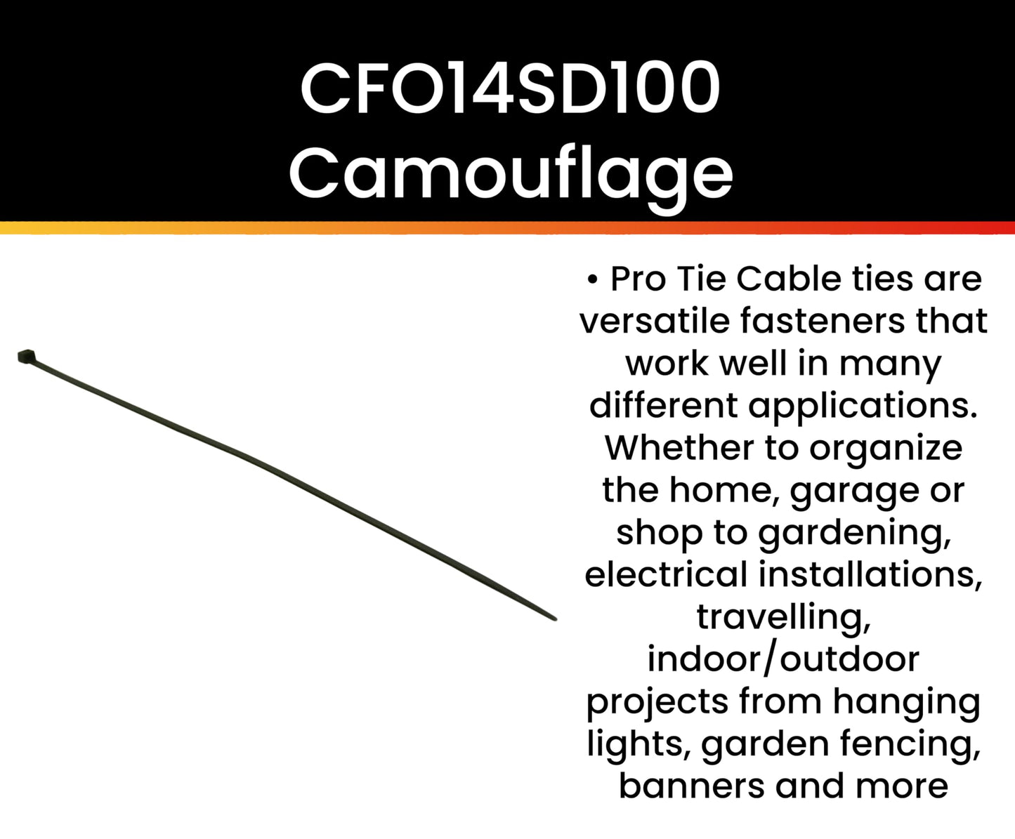 Pro Tie Standard Duty, Self-Locking Nylon Cable Wire Ties for Indoor and Outdoor Use | 14.6-Inch, 50 lbs. Tensile Strength, Olive Green Nylon