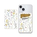 ADBOR Leather Phone Card Holder, Dual Pocket Phone Wallet Stick On, Cute Card Holder, Credit Card Holder Boho Flowers Leaf