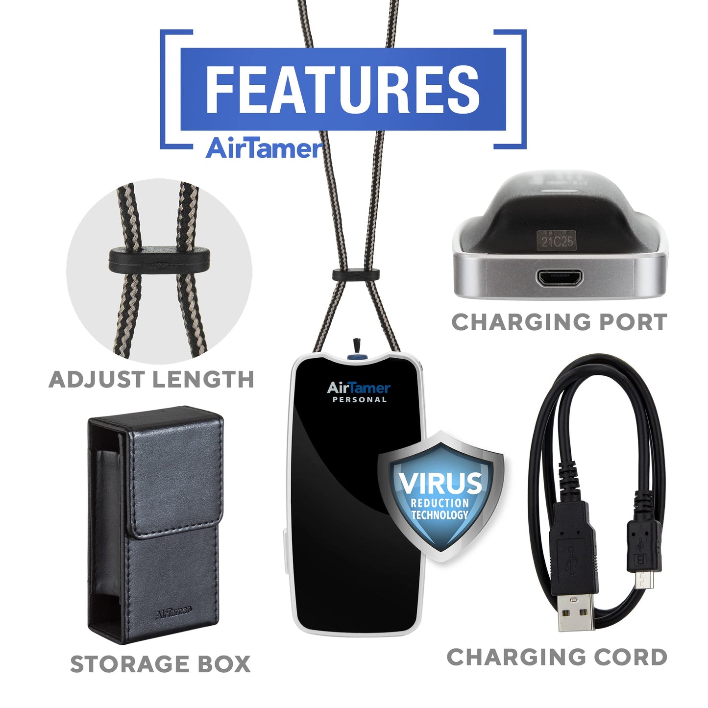 AirTamer A310PMB Personal Air Purifier Wearable Necklace