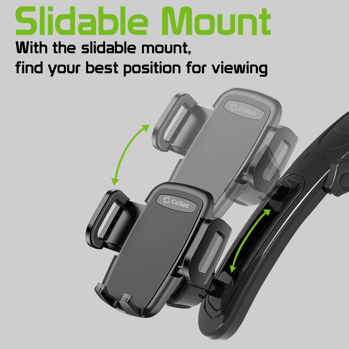 Car Dashboard Phone Holder, Cell Phone Mount with Strong Suction Cup Universal Cradle Compatible with Apple iPhones, Samsung Galaxy Google Pixel