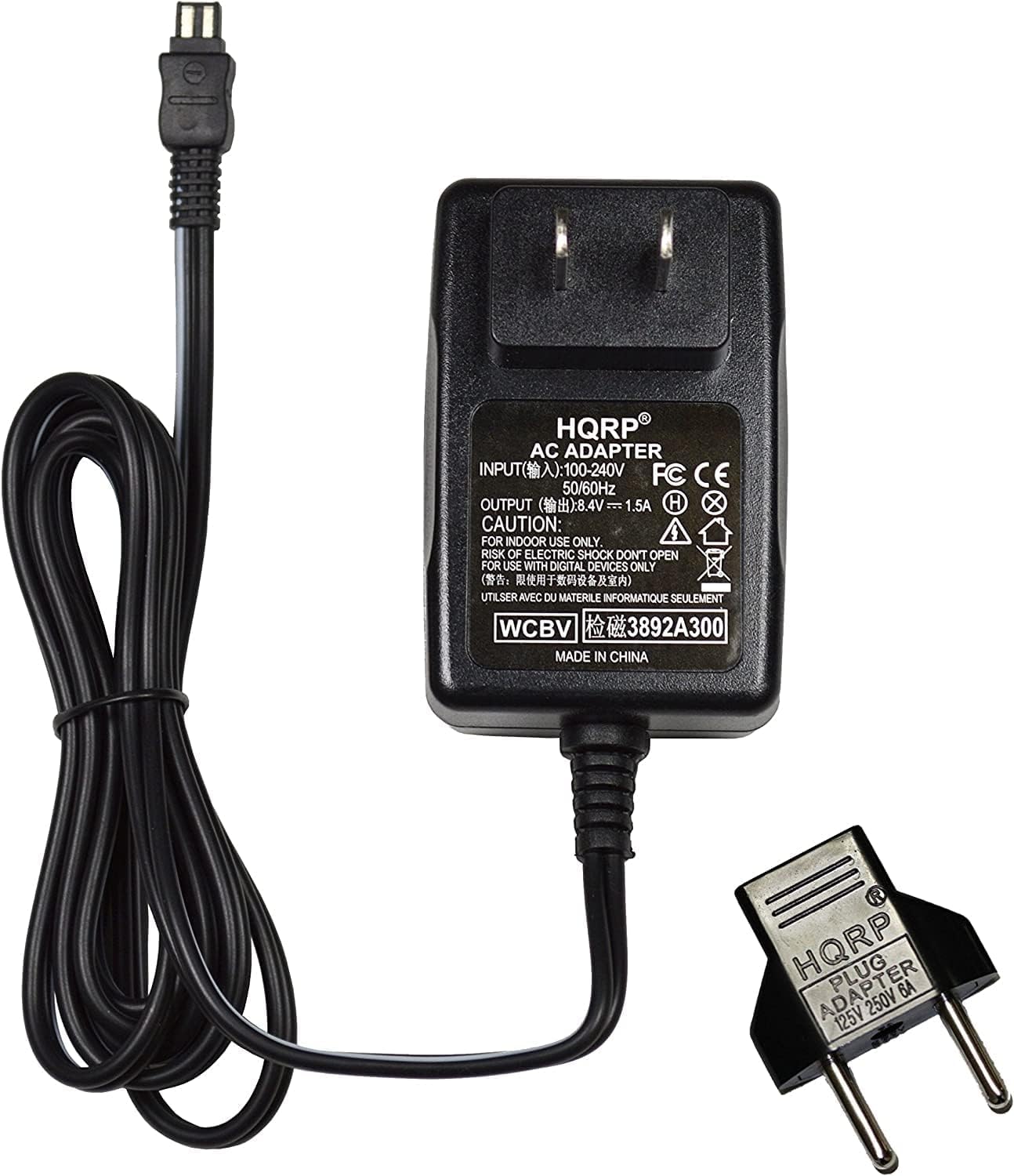 HQRP Replacement AC Adapter/Charger Compatible with Sony HandyCam DCR-DVD650 DCR-PJ6 DCR-SX22 DCRDVD650 Camcorder, Wall