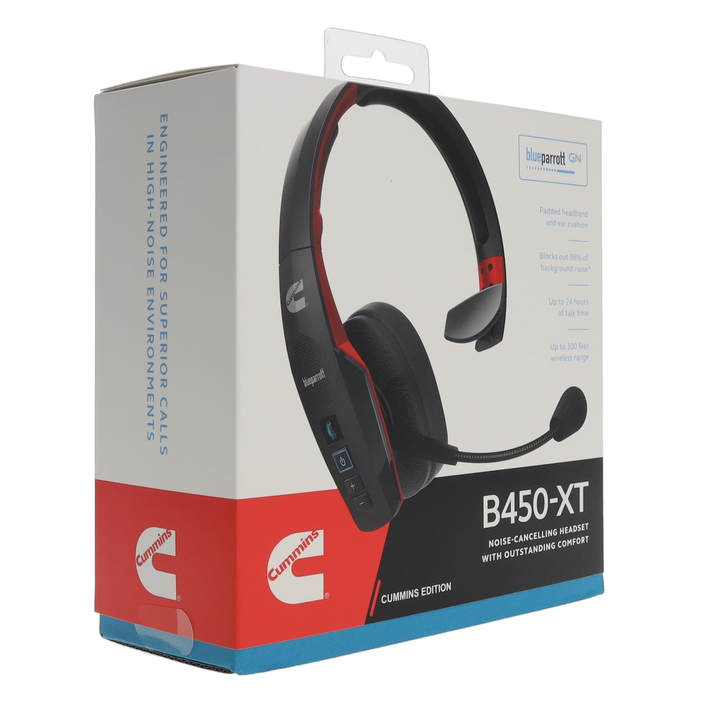 Cummins Edition BlueParrott B450-XT Noise Cancelling Bluetooth Headset - Unique Design with Industry Leading Sound & Improved Comfort, Up to 24 Hours…