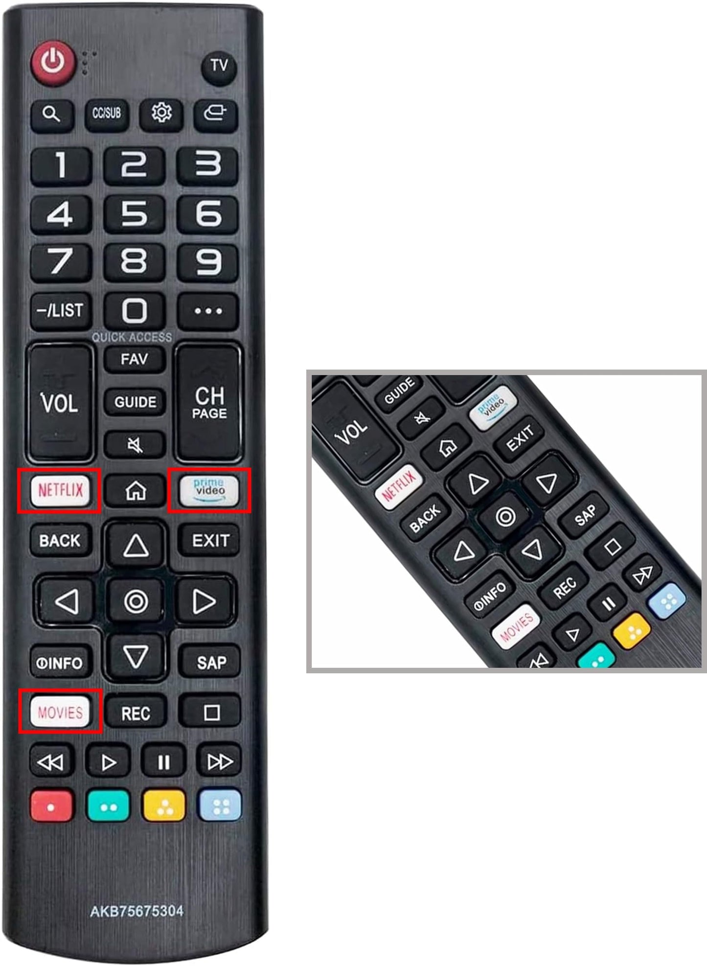AKB75675304 Universal Remote Control for LG-TV-Remote All LG LCD LED HDTV Smart TVs