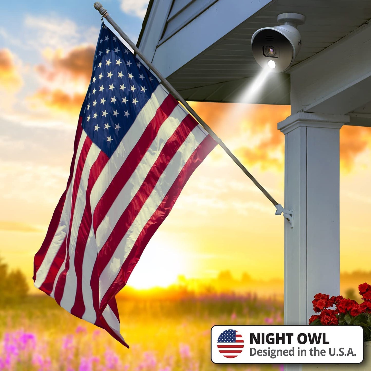 Night Owl Sp, Llc 8 Channel Bluetooth Video Home Security Camera System with (4) Wired 4K UHD Indoor/Outdoor Spotlight Cameras Audio and 1TB Hard