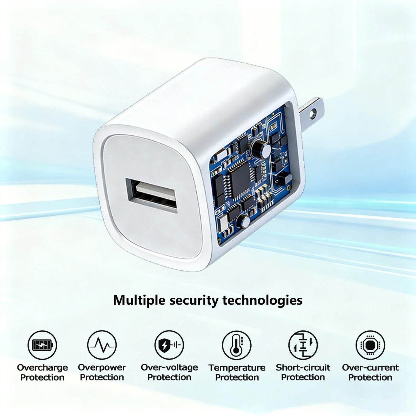 5W iPhone Charger Block for iPhone SE/11/X/XR/XS/8/7/6/5, USB-A Power Adapter Travel Plug Cube for Apple Watch AirPods LG Moto Kindle White 1Pack
