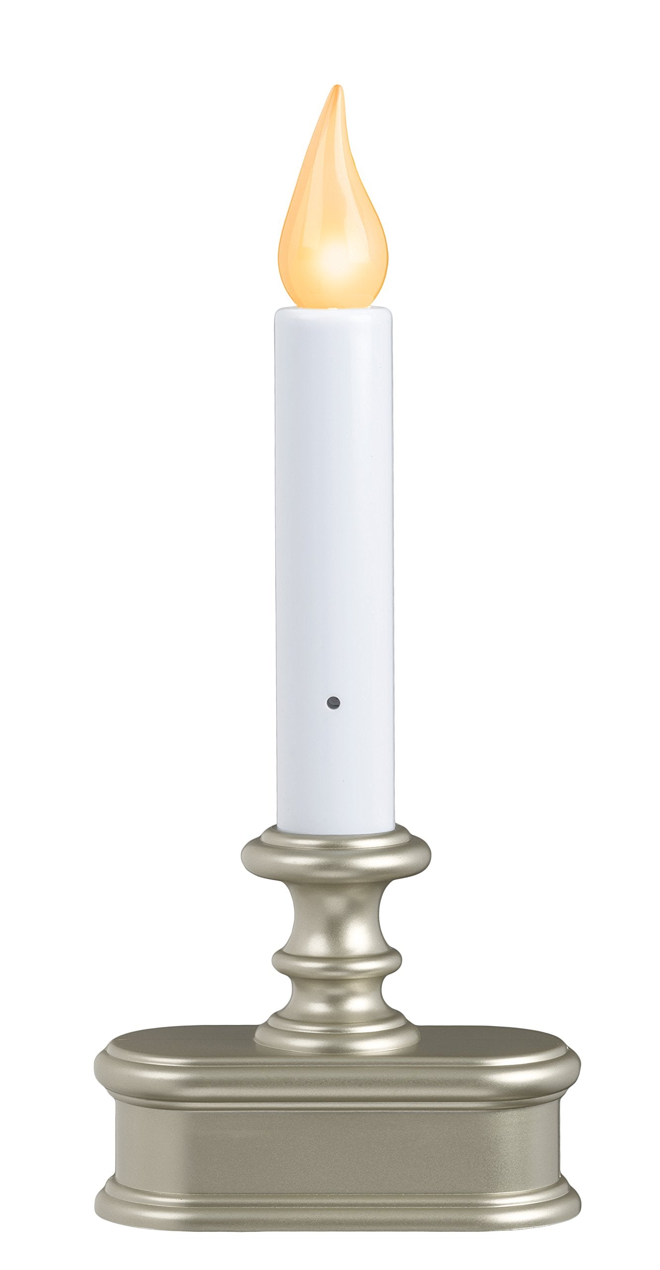 Xodus Innovations FPC1221P-R6 Battery Operated LED Dusk to Dawn Window Candle with Amber Steady On or Flicker Flame,Pewter/Silver Pack of 6