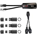 IPCamPower POE Combiner Splitter Adapter, Run 2 IP Cameras on 1 Cable, Works on All POE Switches, POE NVR and POE Cameras, Mode A and B POE Compatible