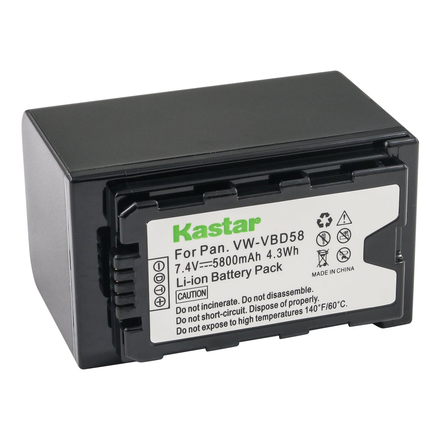 Kastar LED Super Fast Charger & Battery 1 Pack for Panasonic VW-VBD58 VW-VBD29 VW-VBD78, Panasonic AG-UX180 AG-UX90 AG-3DA1 AG-AC8 AG-DVC30 AG-HPX171