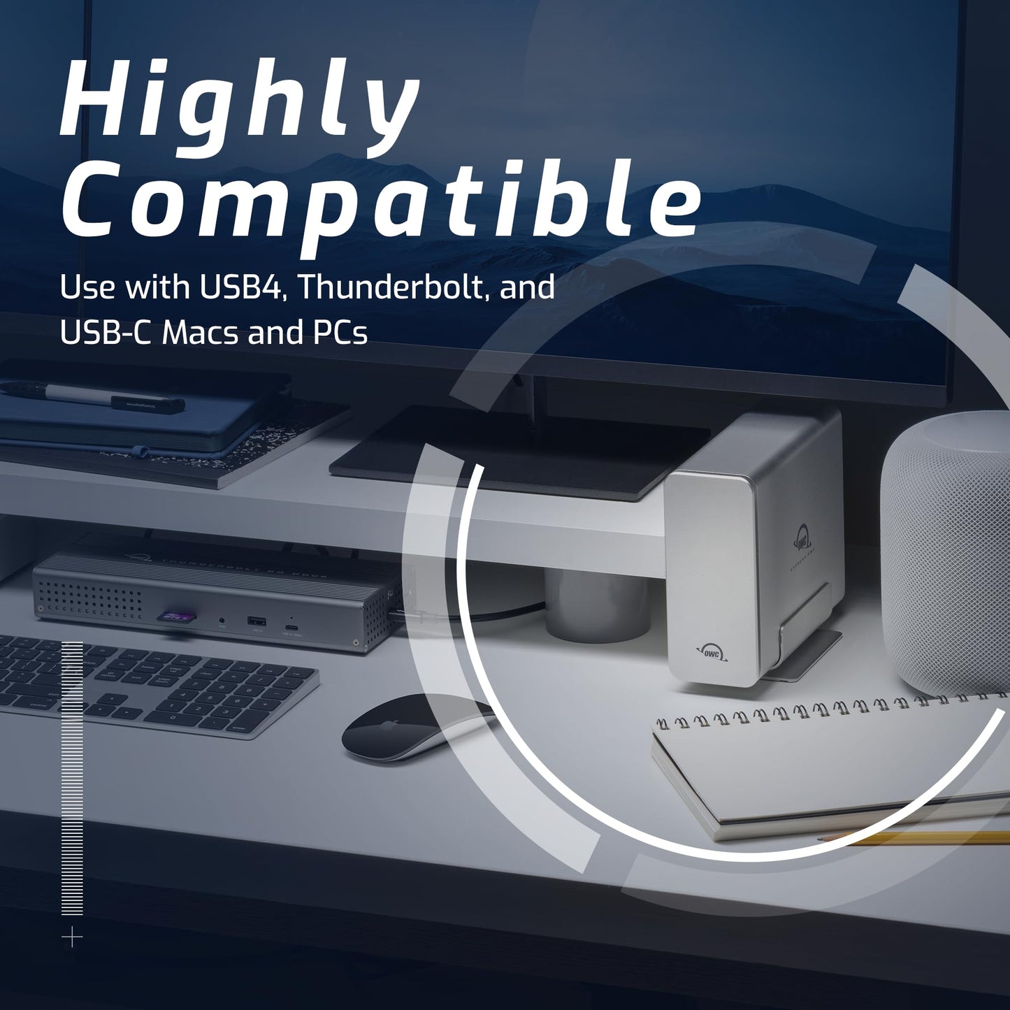 OWC Express 4M2 Four-Slot USB4 (40Gb/s) RAID Storage Enclosure for NVMe M.2 2230/2242/2280 SSDs (Enclosure Only)