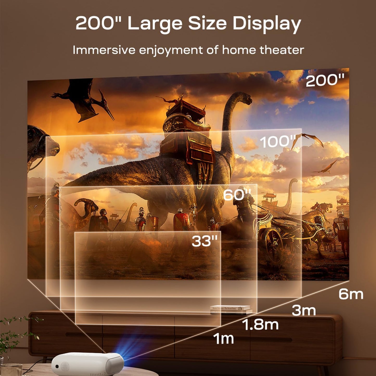 YOTON Smart Projector with WiFi and Bluetooth, Officially Licensed Netflix/Prime/YouTube, Native 1080P Full HD Portable Outdoor Movie Projector, 4K