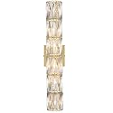SAMTEEN 24-Inch Crystal Wall Sconce Gold Sconces Wall Lighting Mid-Century Modern 6-Light Luxury Brass Glass Wall Light Fixture for Bedroom Hallway