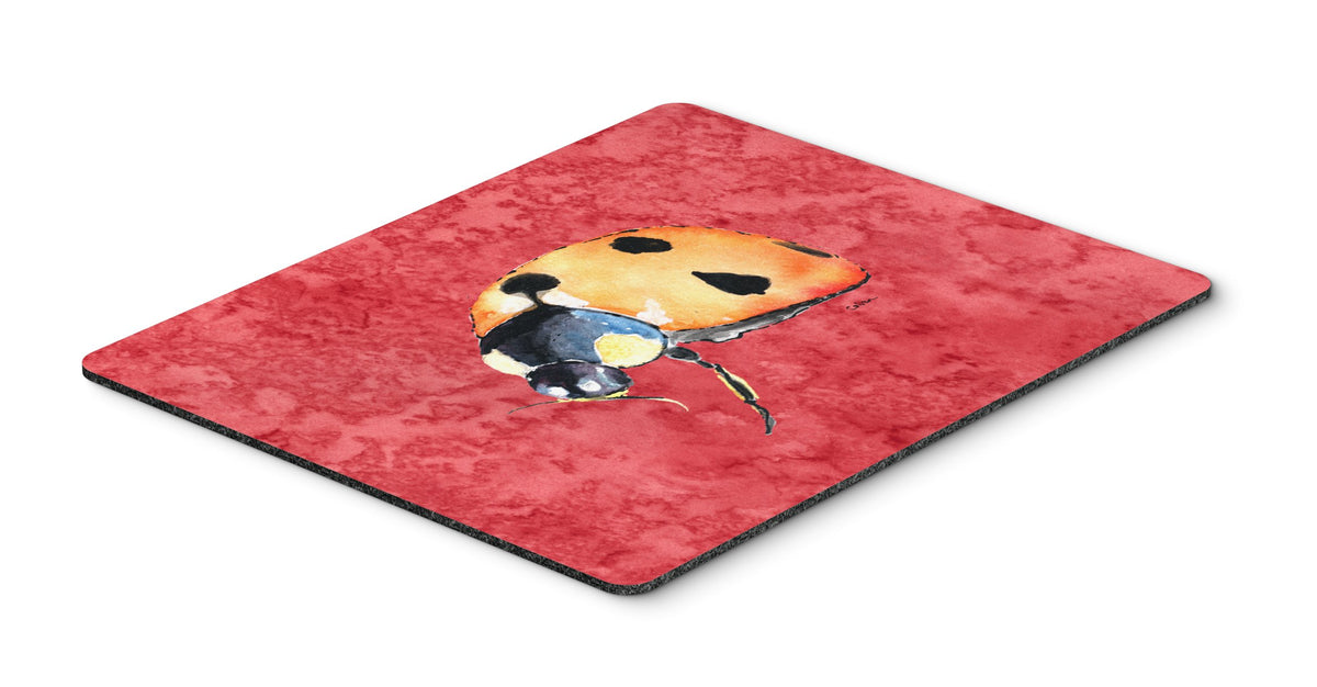 Caroline's Treasures 8869MP Lady Bug on Red Mouse Pad, Hot Pad or Trivet for Home Office Gaming Working Computers Laptop Mouse Mat,Washable Large