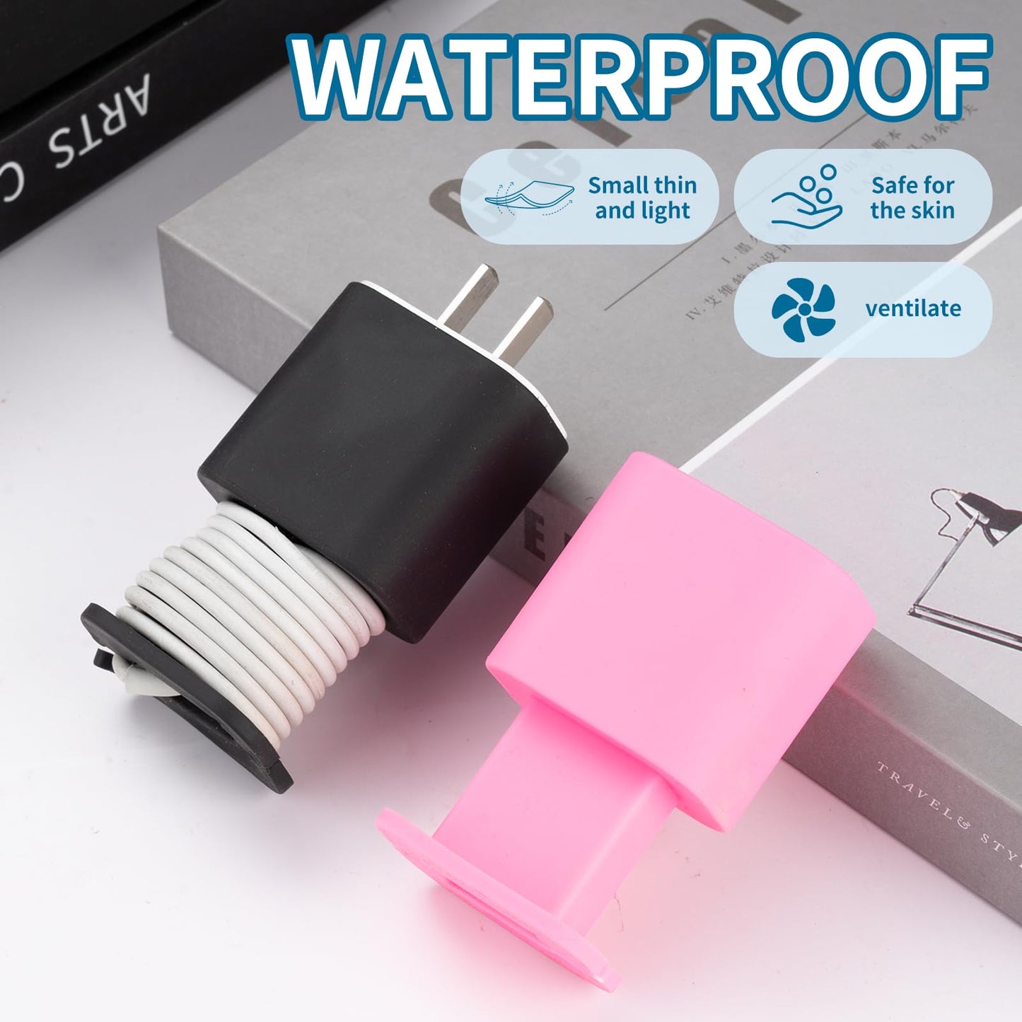 4 Packs USB Data of Silicone Charger Protector, Compatible with 18W and 20W Silicone Power Adapter, Power Adapter Case-1.66 x 1.12 inches, Cord Wrap
