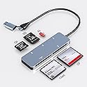 CFast Card Reader, 5Gbps USB C CFast2.0 Card Reader CFast/SD/Micro SD/XD/Compact Flash Read 5 Cards Simultaneously, Sony XD Card SanDisk C-Fast Card