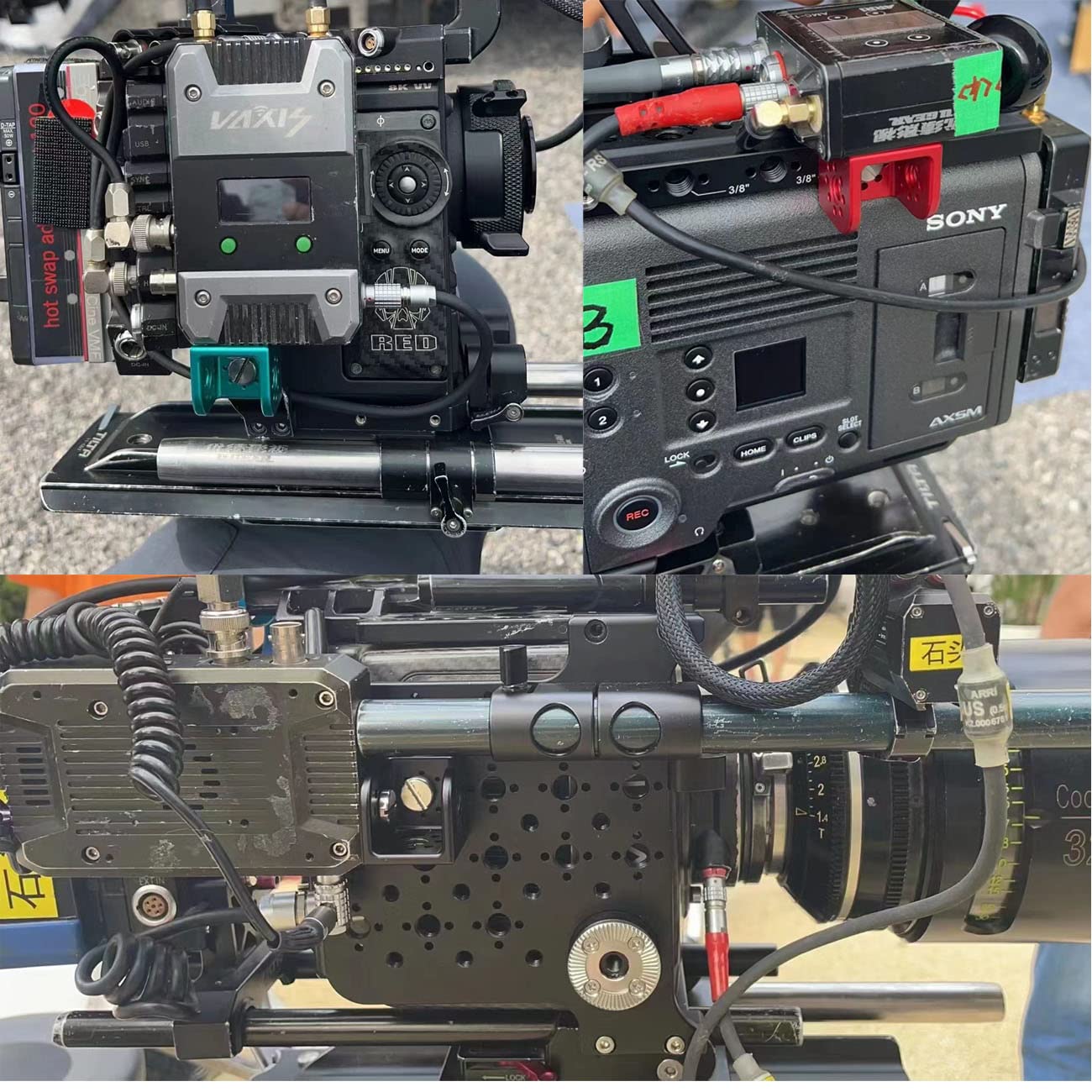 SZJELEN with 1/4 3/8 Screw Arri Camera Extension Side Panel?Square 3/8 Three-Side Expansion Block for Arri Red Sony Camera (Blue)