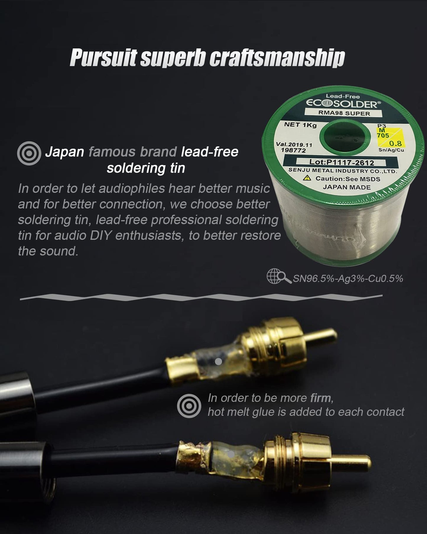 JORZOR RCA Cable, 2RCA Male to 2RCA Male Stereo Audio Cables ?Hi-Fi Sound? Braided RCA Stereo Cable for Home Theater, HDTV, Amplifiers, Hi-Fi Systems