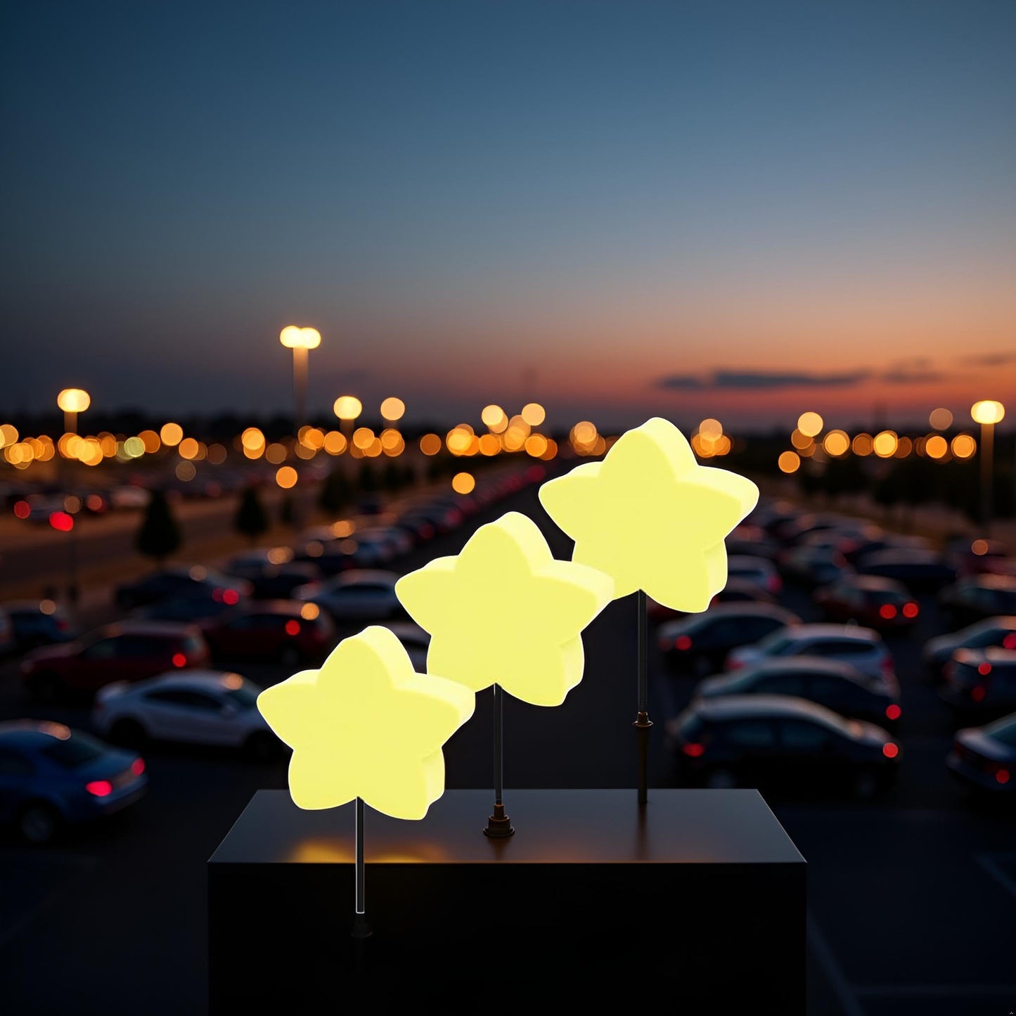 3 Pcs Yellow Star Car Antenna Topper - Easy to Find Car in The Parking Lot - Antenna Ball Antenna Toppers Exterior Accessories (2.9 * 3.1 inches)