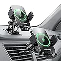 Wireless Car Charger, 15W Fast Charging Auto-Clamping Phone Holder Phone Mount?Windshield+Vent+Dash? Car Accessories for Women Men fit for iPhone 17