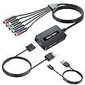 Female Component to HDMI Converter Cable with HDMI and Component Cables for PS2/ NGC/Wii/Xbox with Male Component, 1080P YPbPr to HDMI Converter