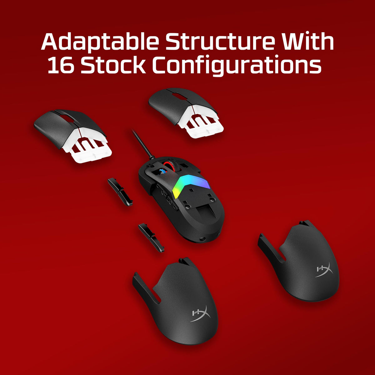 HyperX Pulsefire Saga Pro - Wireless Gaming Mouse for PC, Modular Design, Interchangeable Parts, 4k Polling, 72g Lightweight Frame, Wireless, Instant