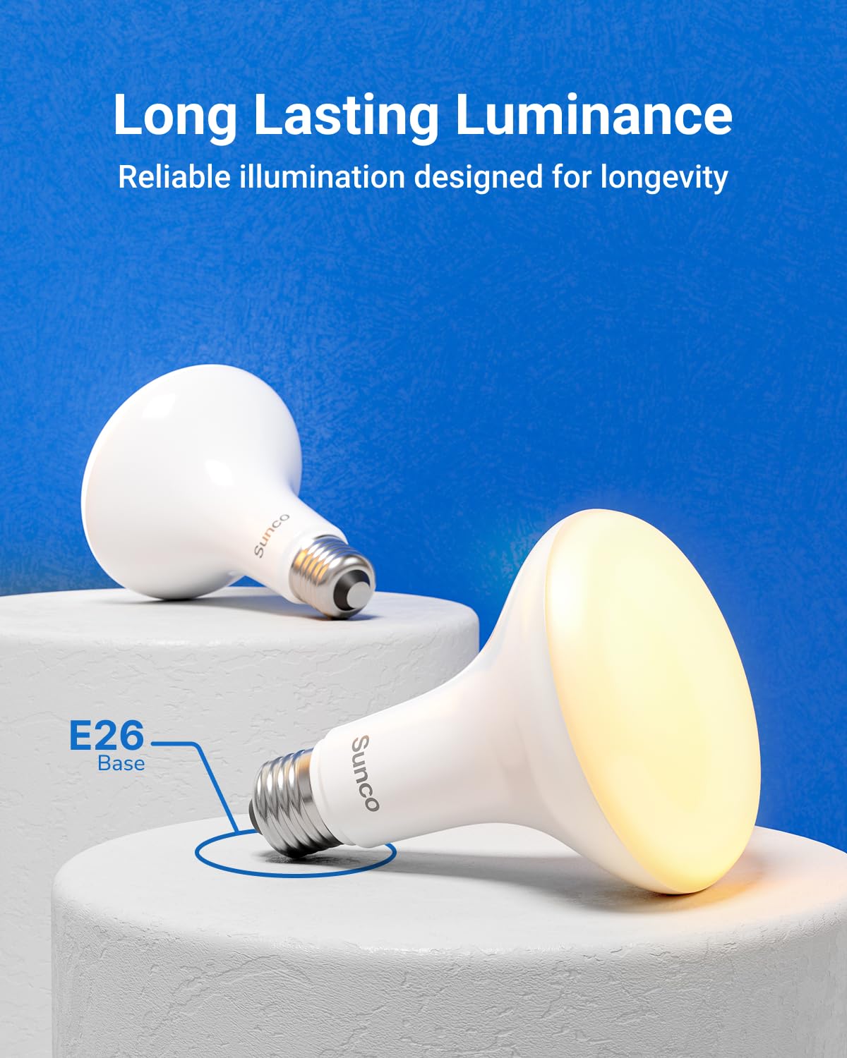 Sunco 6 Pack BR30 LED Bulb Flood Light, E26, 16W=100W, 3000K Warm White
