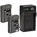 Big Mike's BM Premium 2 Pack of EN-EL9, EN-EL9A Batteries and Battery Charger for Nikon D5000, D3000, D60, D40x & D40 Digital SLR Camera