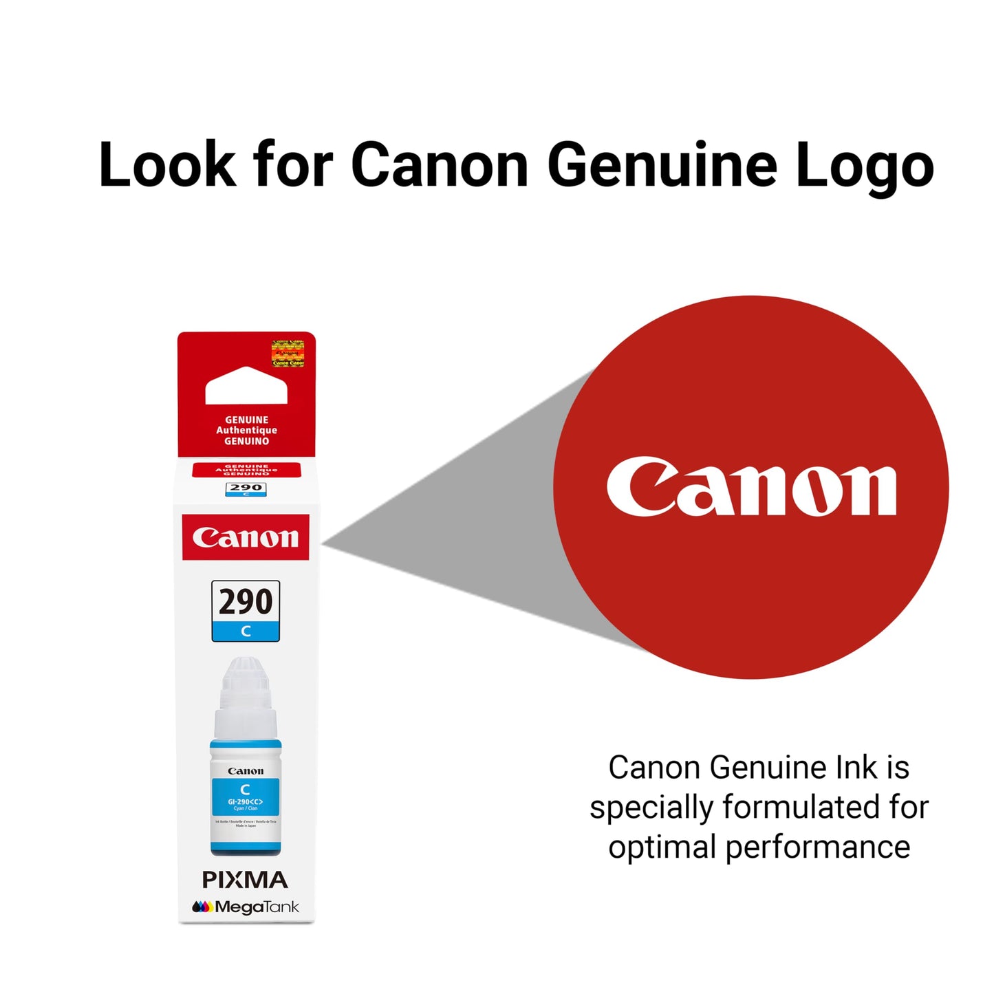 Canon GI-290 Genuine Cyan Ink Tank, Compatible with Megatank G4200, G3200, G2200, G1200, and G4210 Printers