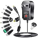 SoulBay 36W Universal AC Adapter 3V 4.5V 5V 6V 7.5V 9V 12V Multi Voltage Switching DC Power Supply Transformer with 8 Adapters for Household…