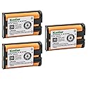 Kastar 3-Pack HHR-P107A Battery Replacement for Panasonic KX-TGA600 KXTGA600 KX-TGA600B KXTGA600B KX-TGA600M KXTGA600M KX-TGA600S KXTGA600S KX-TGA601