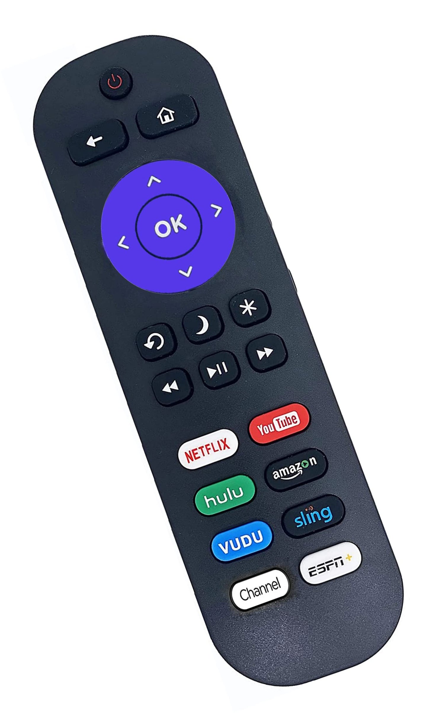 Replacement-Remote-Control for Roku-TV, Compatible with TCL/ONN/Element/Westinghouse/Haier/Hitachi/LG/Sanyo/JVC/Magnavox/RCA/Philips Roku Built-in