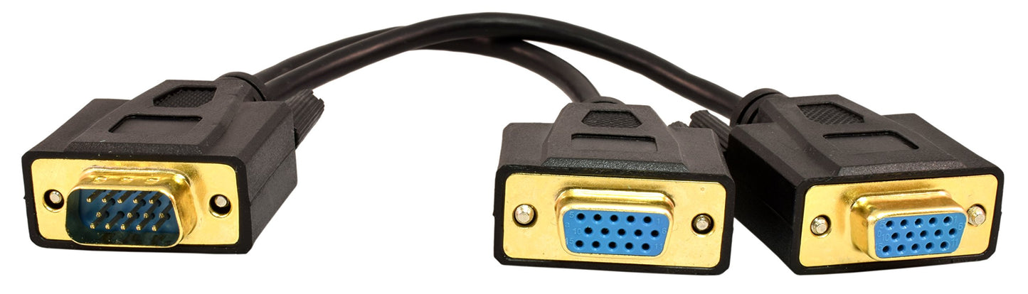 PTC 0638544116804 VGA cable 0.3 m VGA (D-Sub) 2 x VGA (D-Sub) Black - VGA Cables (0.3 m, VGA (D-Sub), 2 x VGA (D-Sub), Gold, Black, Male/Female)