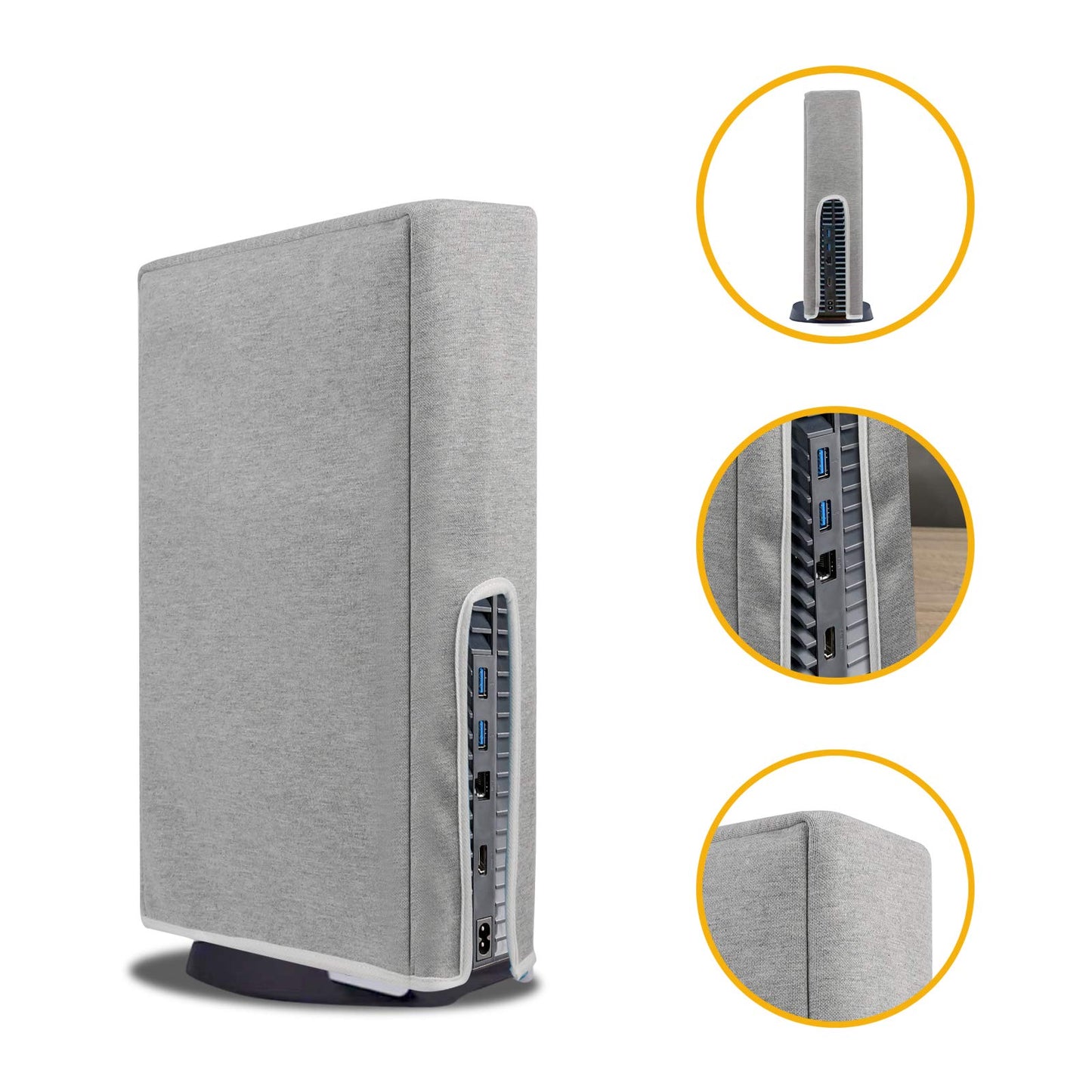 Console Dust Cover PS5 Dust Protector Custom Designed for PlayStation 5 Console Disc Edition & Digital Edition with Thick Cotton Precision Cut Easy