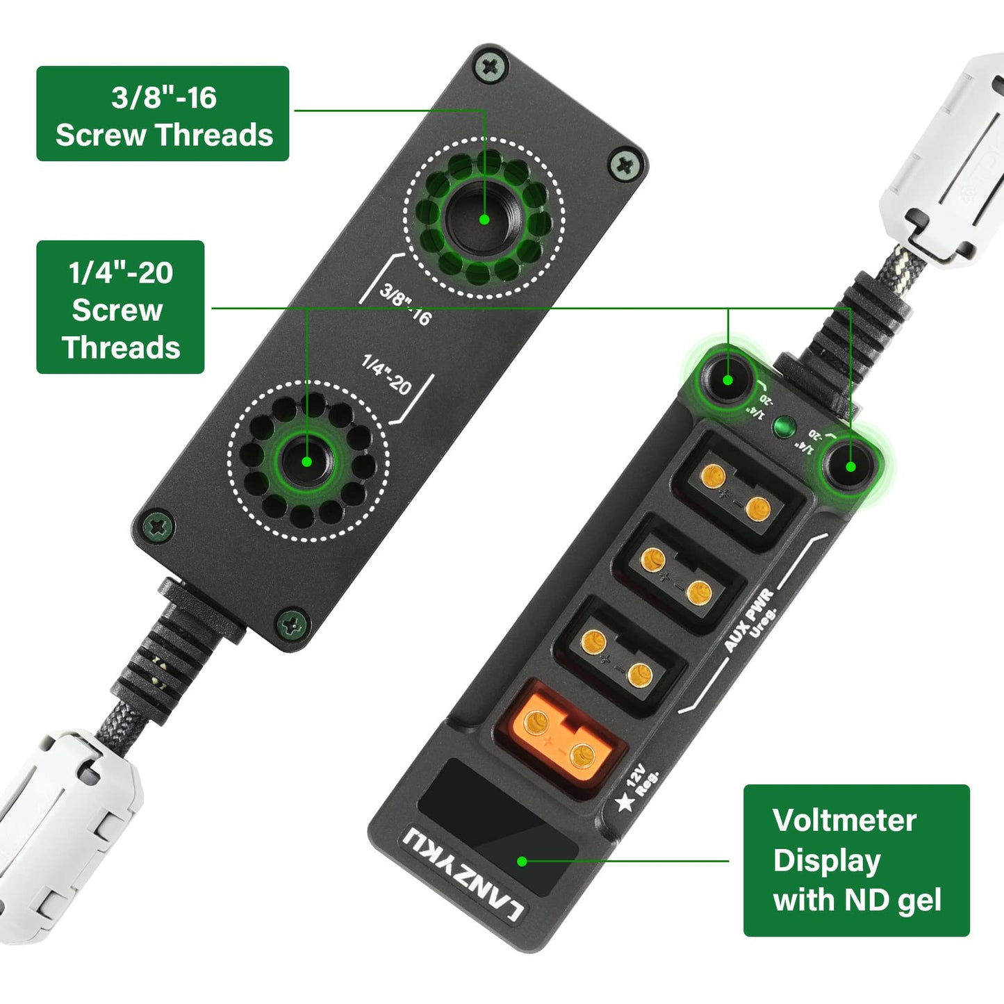 12V Regulated Voltmeter P-Tap D-Tap Splitter for ARRI|RED|Sony|Teradek |Smallhd|DJI|TILTA |SmallRig|V-Mount|Gold-Mount?1/4"-20 Screw Threads, Magic