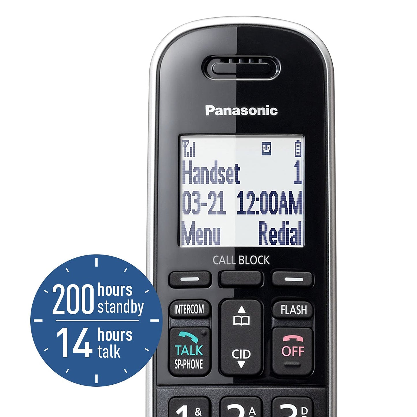 Panasonic Expandable Corded/Cordless Phone System with Answering Machine and One Touch Call Blocking - 1 Handset - KX-TGB850B (Black)