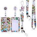 Tokidoki 5Pack Lanyard with Retractable Reel, Funny ID Badge Holder with Breakaway Lanyard,Detachable Keychain for Nurse Officer Teacher Security
