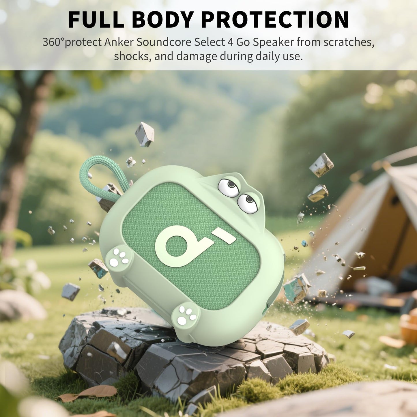 for Anker Soundcore Select 4 Go Speaker Cartoon Cute Silicone Case Cover, Anti Scratch Shockproof Protective Skin Cover Compatible with Soundcore