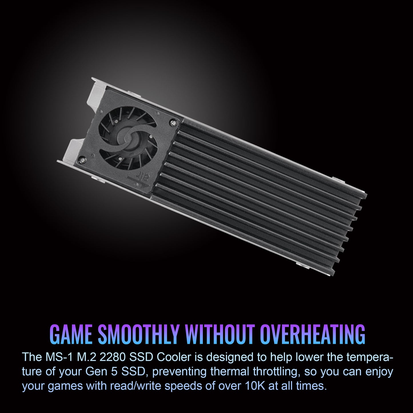 Thermaltake MS-1 M.2 2280 SSD Cooler, Heatsink with 8000 RPM Micro Blower Fan, CL-O043-AL02BL-A