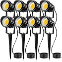 SUNVIE 12W LED Landscape Lights Low Voltage (AC/DC 12V) Waterproof Garden Pathway Lights Super Warm White (3000K 900LM) Walls Trees Flags Outdoor