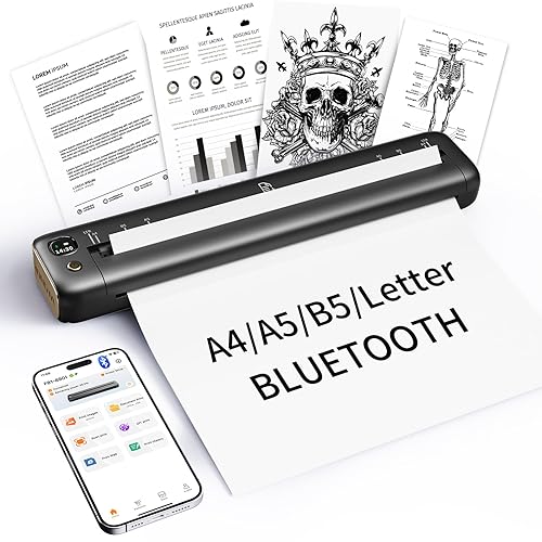 Rongta Portable Printer Wireless for Travel, Bluetooth Inkless Thermal Printers for 8.5" x 11" US Letter & A4 Size, Compatible with Android iOS Phone