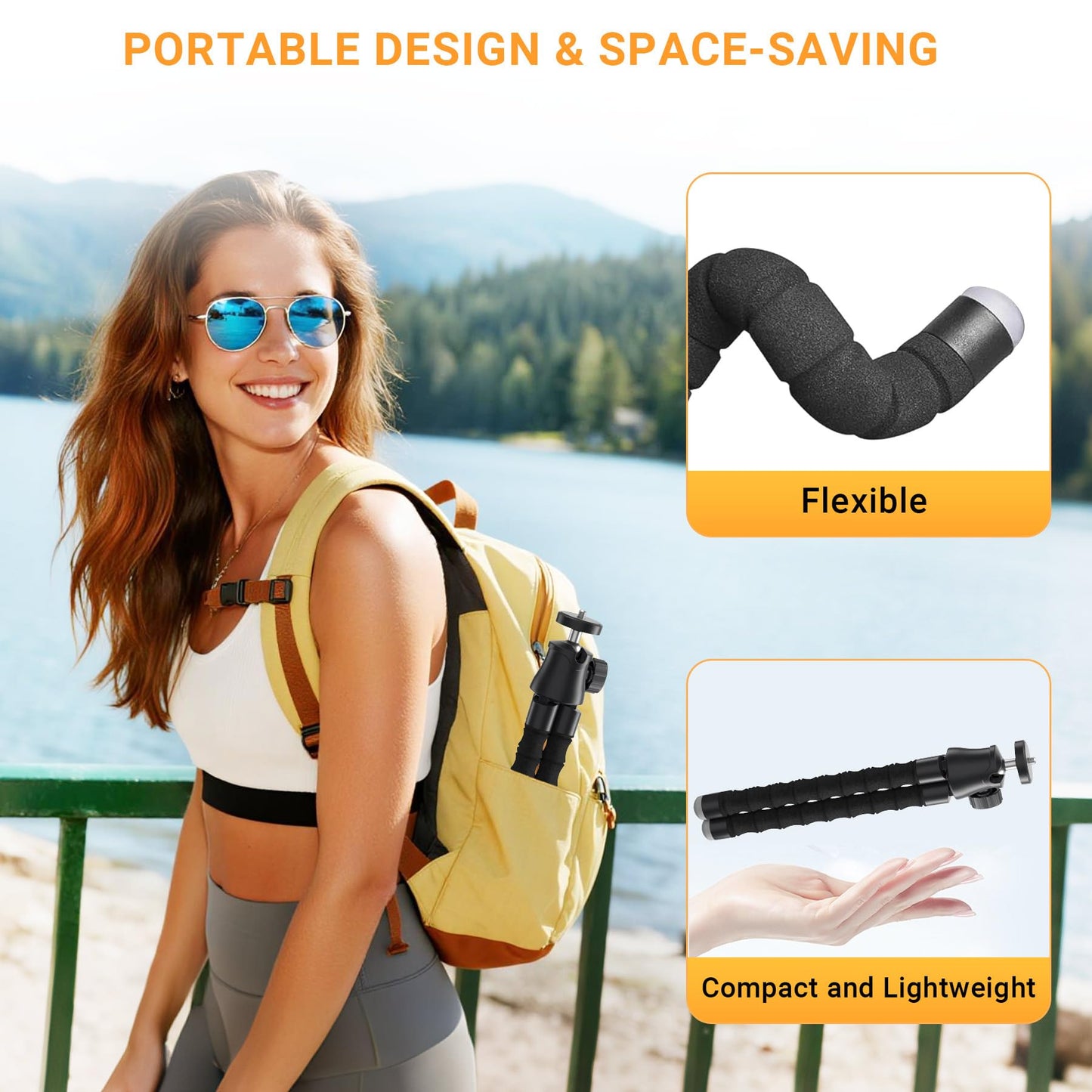 Flexible Phone Tripod with Zoom Wireless Remote for iPhone Video Recording, Mini Octopus Camera Stand for Content Creator, Bendable 360° Adjustable