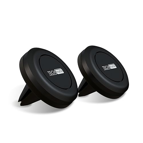 TechMatte Magnetic Car Phone Mount (2-Pack) - Universal Air Vent Magnetic Phone Mount Holder (2-Pack, Black)