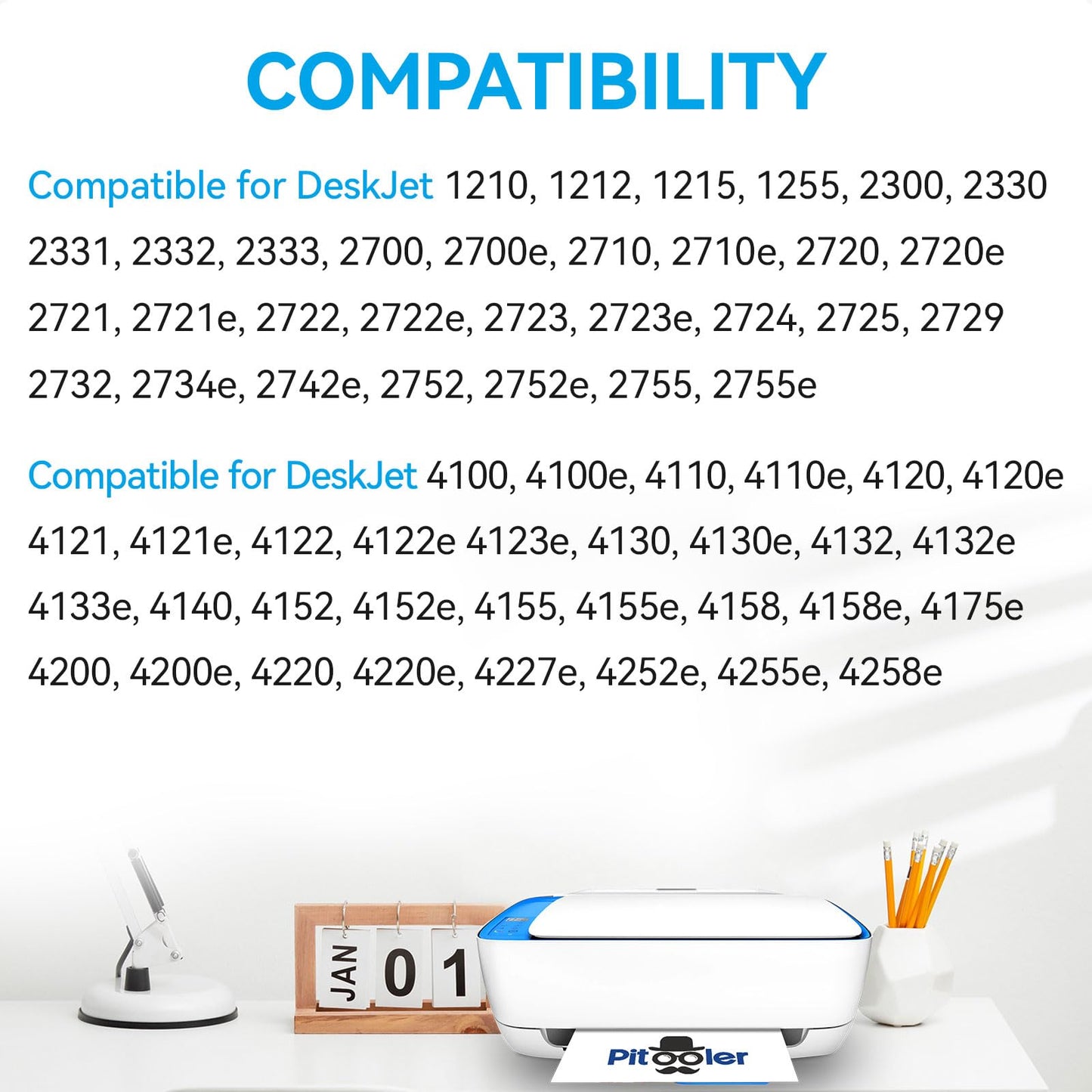 Upgraded Chip 67XL Ink Cartridges Compatible for HP 67 Ink Cartridges Black/Color Combo Pack Work with DeskJet 2855e 2827e 2800e 4255e 2755e 2700