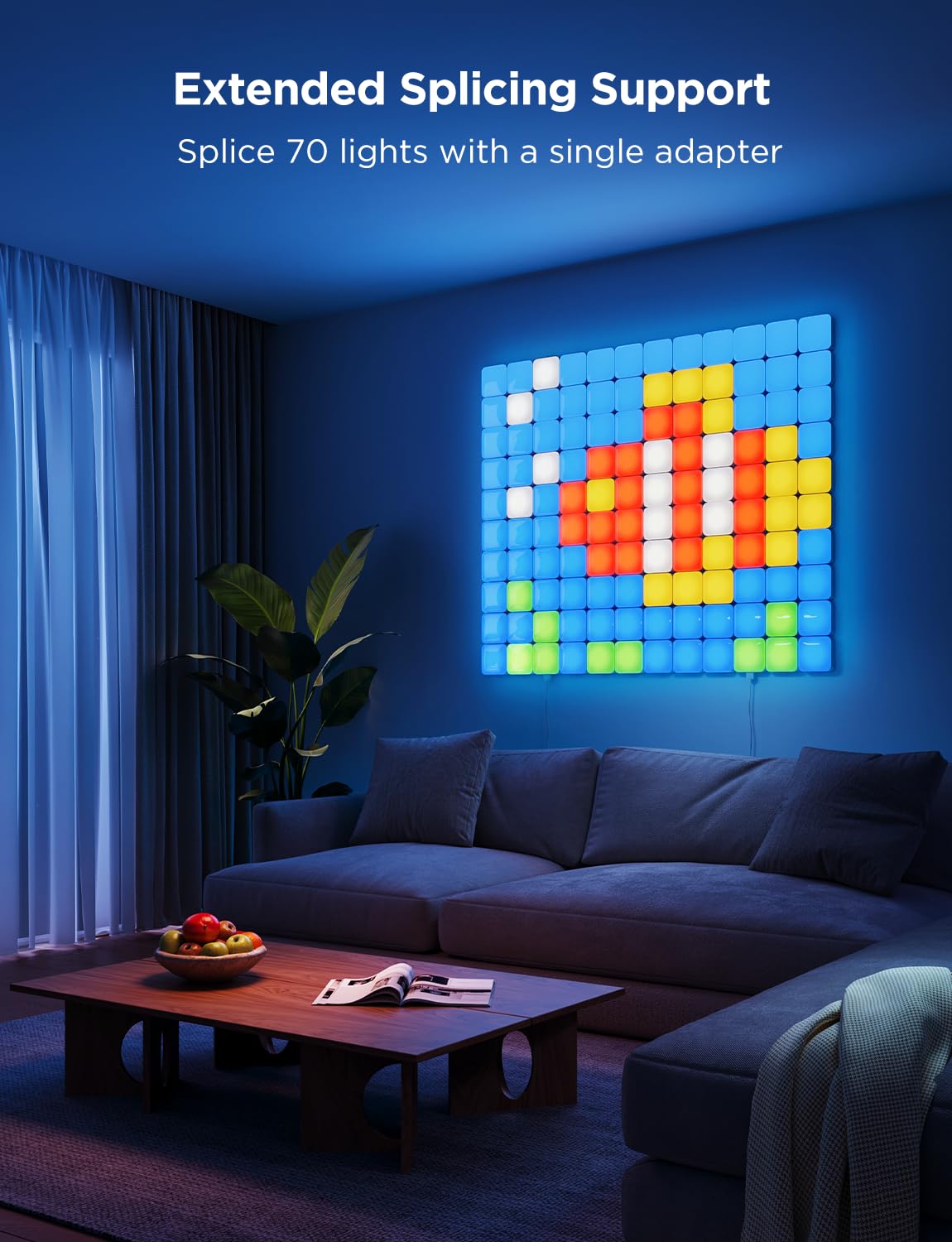 Govee Mini Panel Lights, RGBIC Wall Lights, Smart LED Wall Panels, Works with Matter, Alexa, Google Assistant, Sync with Music, DIY Gaming Light