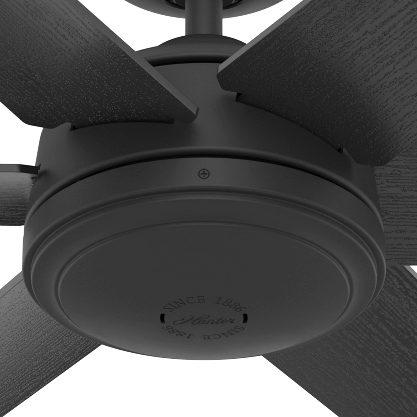Hunter Fan 52 inch Contemporary Matte Black Outdoor Ceiling Fan with 6 Blades (Renewed)