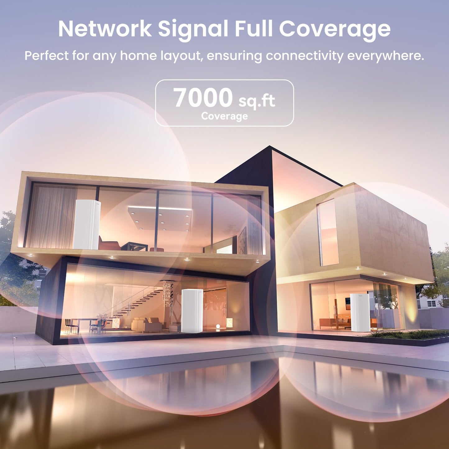 Tenda AX3000 WiFi 6 Mesh System Nova MX12- Whole Home Mesh WiFi Coverage up to 7,000 sq. ft., Dual-Band WiFi Mesh Network for 160+ Devices, Fast
