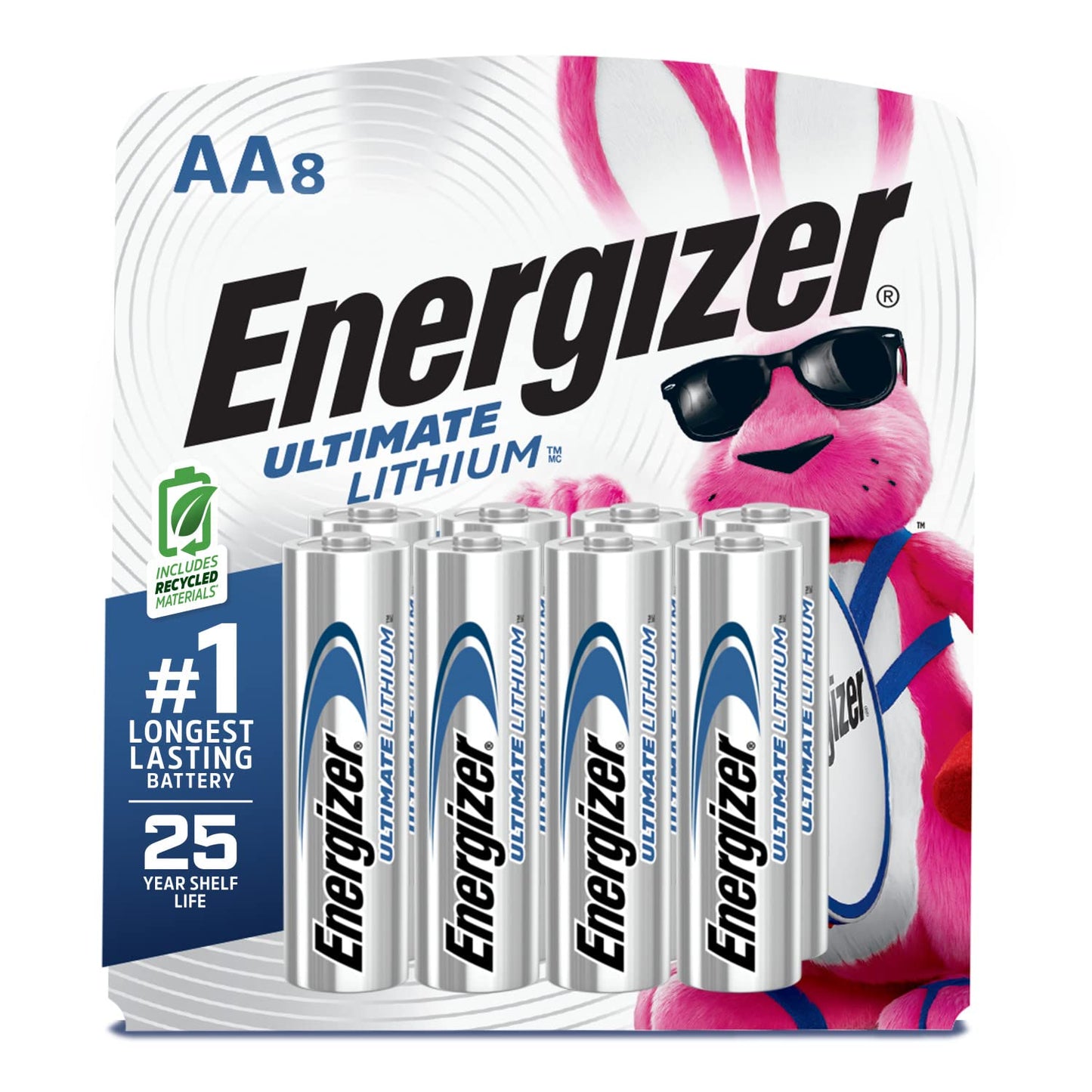 Energizer Ultimate Lithium AA Batteries (8 Pack), 1.5V Lithium Double A Batteries