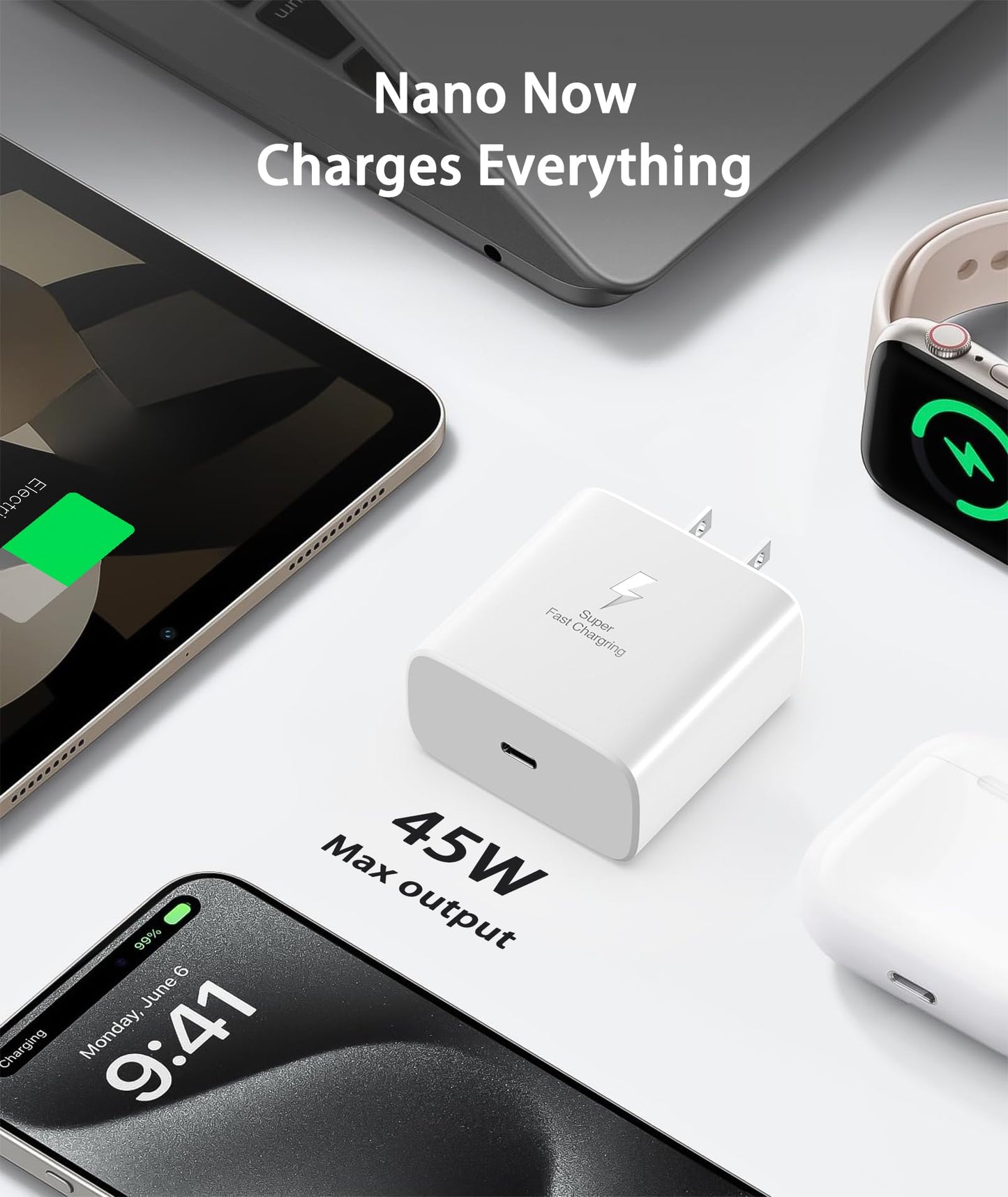 2026 45W Super Fast Charger USB C Android Phone Charger Fast Charging Compatible with Samsung Galaxy S26/S26 Ultra/S26+/S25 Ultra/S25/S25+/S24