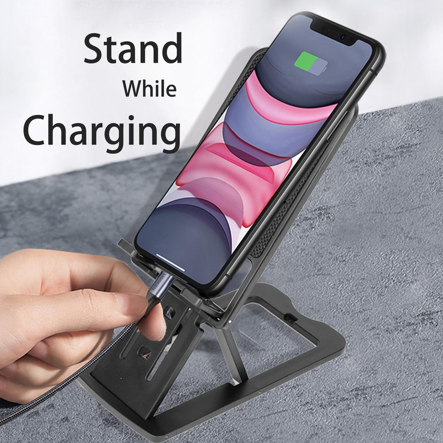 HZZADZXW Cell Phone Stand, Foldable and Portability Travel Phone Holder, Adjustable Angle, Compatible with All Mobile Phones Tablet, Stable and Non