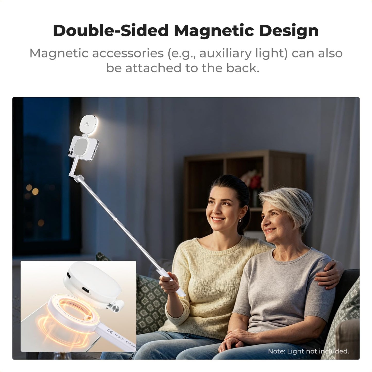 K&F CONCEPT Lightweight 71 inch Mag-Safe Selfie Stick Tripod, Portable Extendable Phone Stand with Bluetooth Remote, 3-Axis Adjustment Aluminium Vlog
