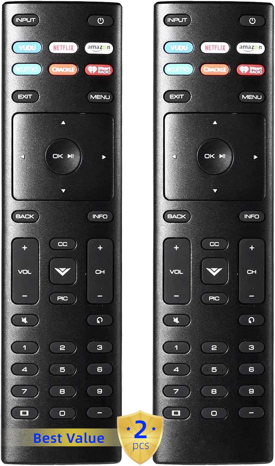 2 Packs XRT136 Universal Replacement Remote Control Compatible with All Vizio Smart TV Include D-Series M-Series P-Series V-Series